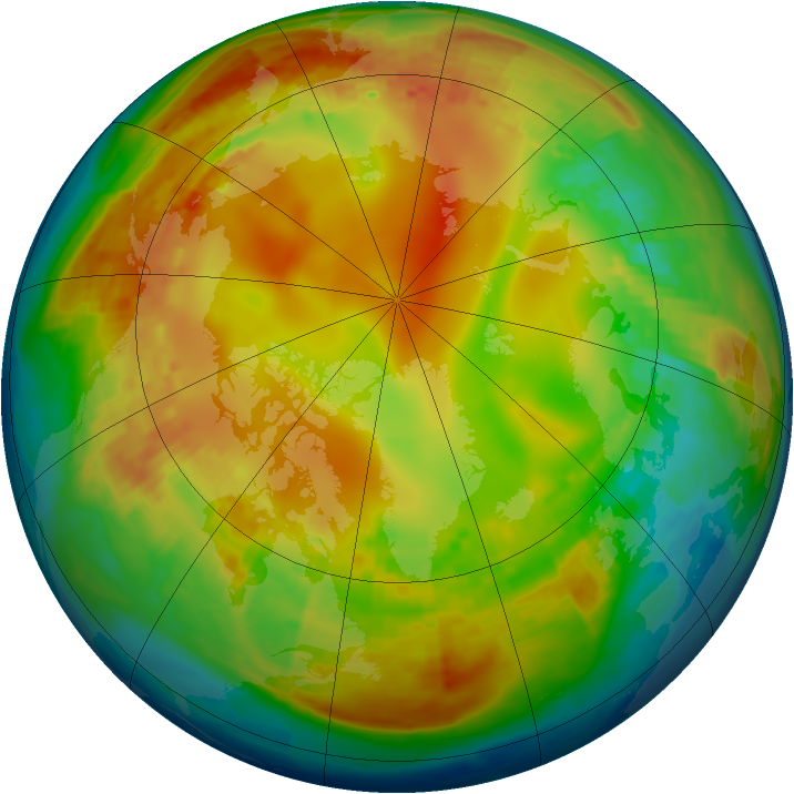 Arctic ozone map for 01 February 2004